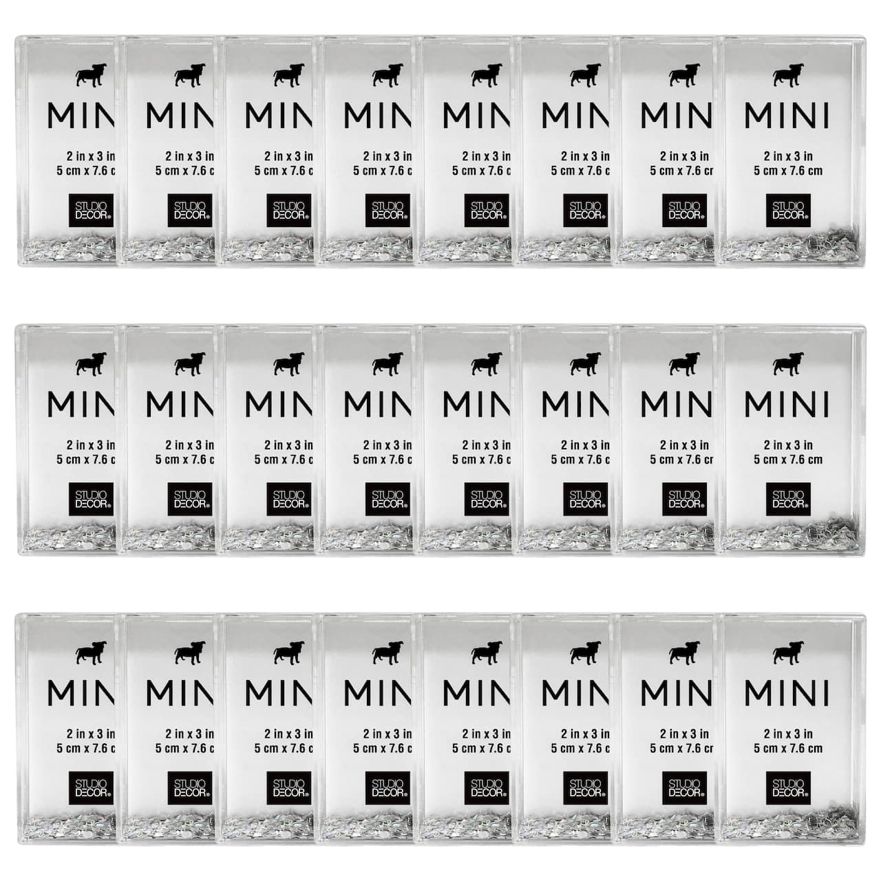 24 Pack: Silver Glitter 2" x 3" Mini Frame by Studio Décor®